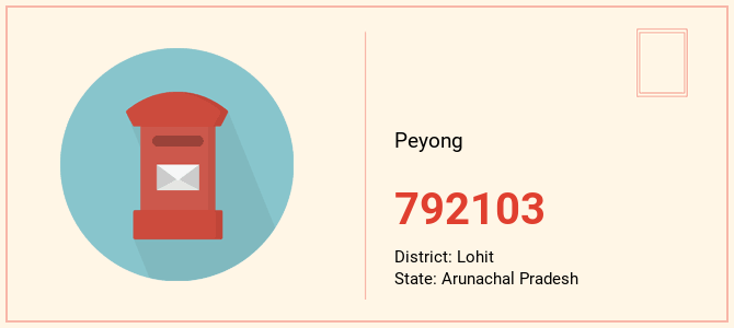 pin code of Peyong in Arunachal Pradesh