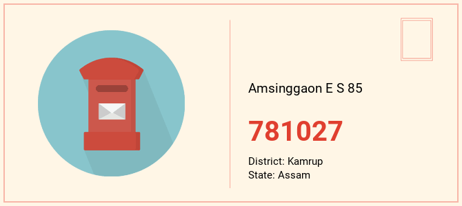 pin code of Amsinggaon E S 85 in Assam