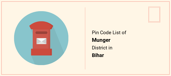 Munger district pin code list in Bihar