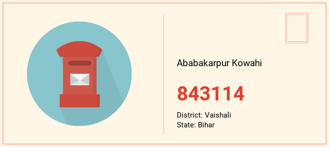 pin code of Ababakarpur Kowahi in Bihar