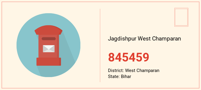 pin code of Jagdishpur West Champaran in Bihar
