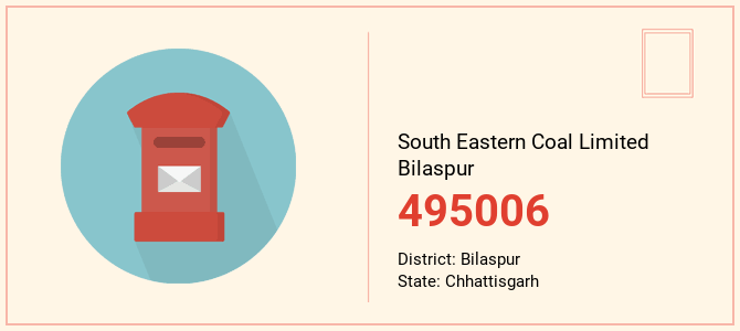 pin code of South Eastern Coal Limited Bilaspur in Chhattisgarh