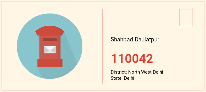 pin code of Shahbad Daulatpur in Delhi