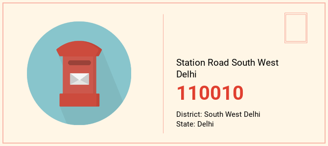 pin code of Station Road South West Delhi in Delhi