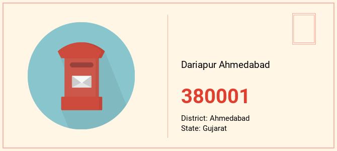 pin code of Dariapur Ahmedabad in Gujarat