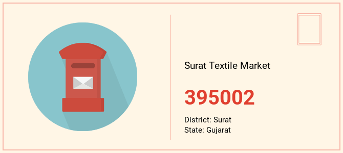 pin code of Surat Textile Market in Gujarat