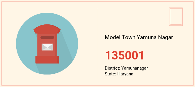 pin code of Model Town Yamuna Nagar in Haryana