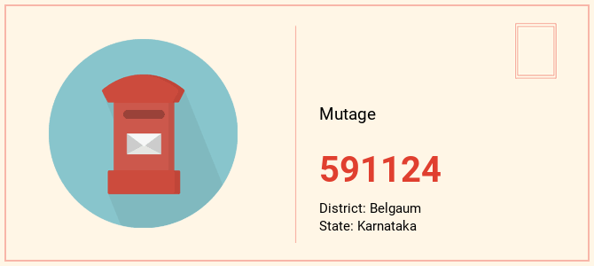 pin code of Mutage in Karnataka