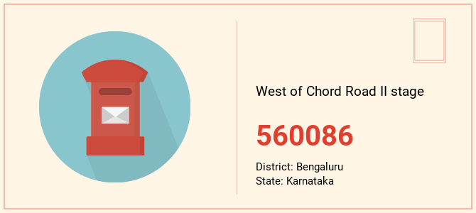pin code of West of Chord Road II stage in Karnataka