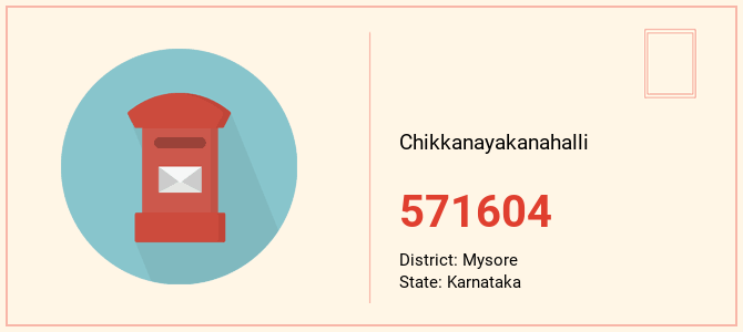 pin code of Chikkanayakanahalli in Karnataka