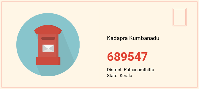 pin code of Kadapra Kumbanadu in Kerala