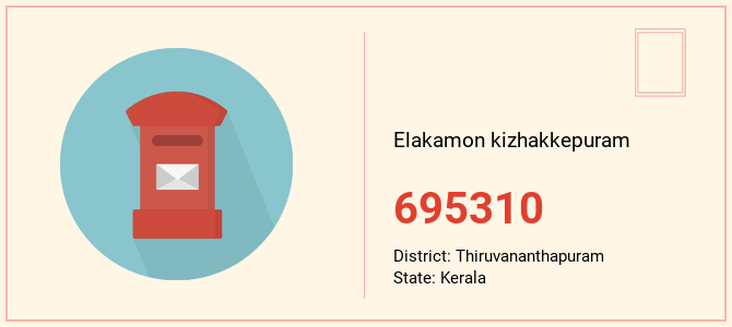 pin code of Elakamon kizhakkepuram in Kerala