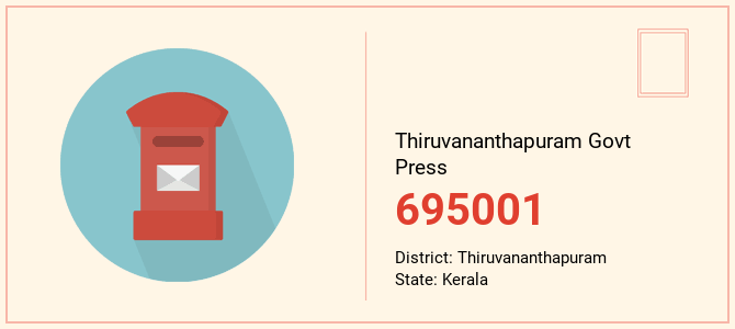 pin code of Thiruvananthapuram Govt Press in Kerala