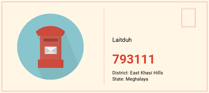 pin code of Laitduh in Meghalaya