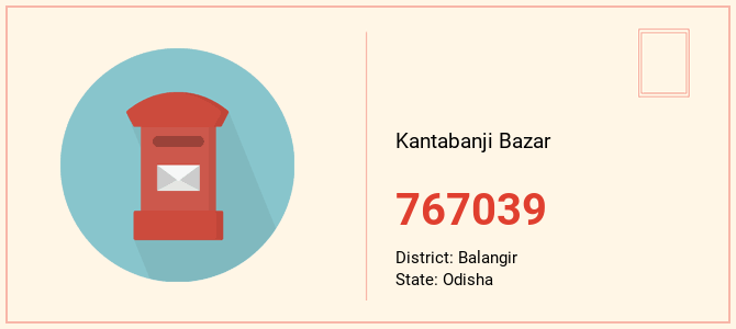 pin code of Kantabanji Bazar in Odisha
