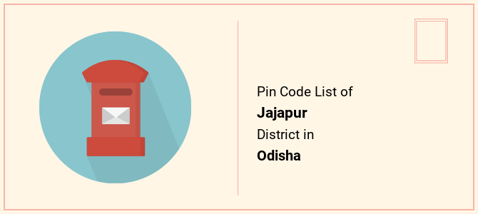 Jajapur district pin code list in Odisha