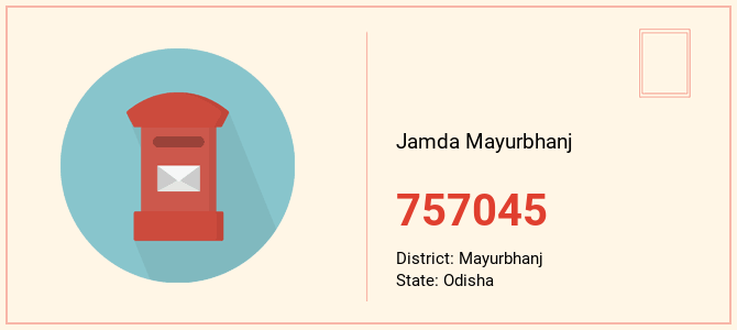 pin code of Jamda Mayurbhanj in Odisha