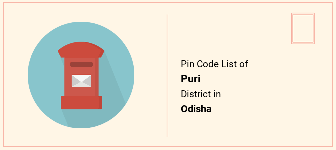 Puri district pin code list in Odisha