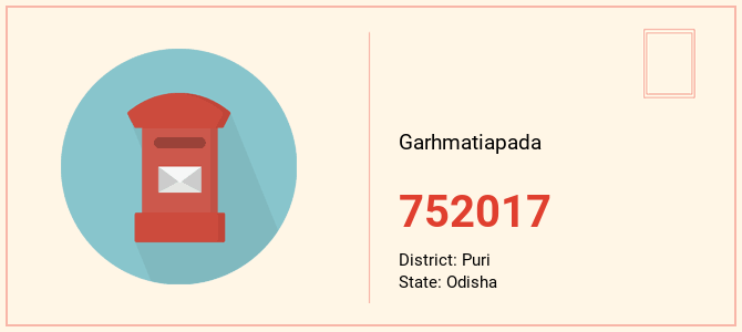 pin code of Garhmatiapada in Odisha