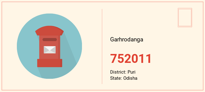 pin code of Garhrodanga in Odisha
