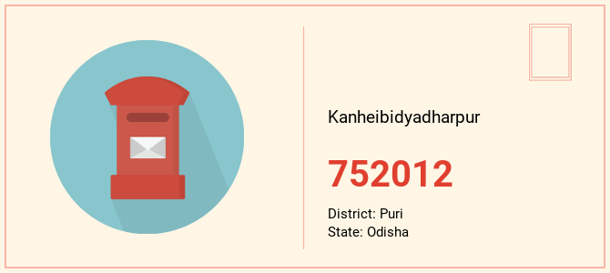 pin code of Kanheibidyadharpur in Odisha