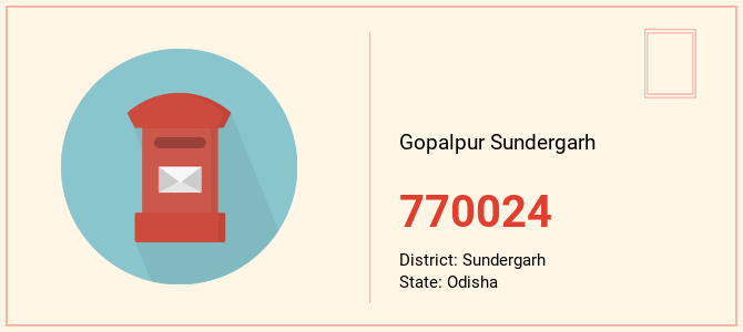 pin code of Gopalpur Sundergarh in Odisha