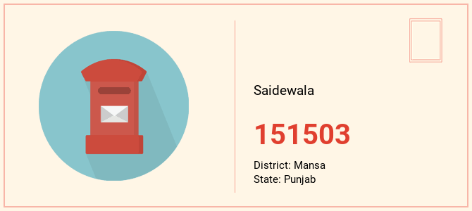 pin code of Saidewala in Punjab