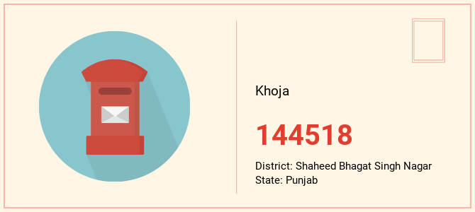 pin code of Khoja in Punjab