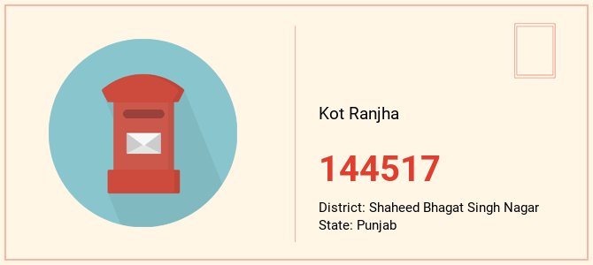 pin code of Kot Ranjha in Punjab