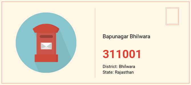 pin code of Bapunagar Bhilwara in Rajasthan