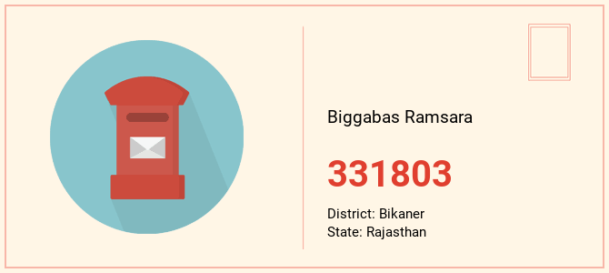 pin code of Biggabas Ramsara in Rajasthan