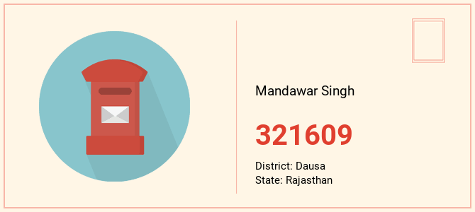 pin code of Mandawar Singh in Rajasthan