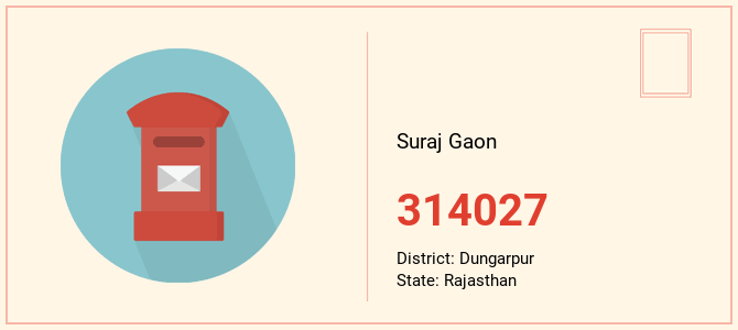 pin code of Suraj Gaon in Rajasthan
