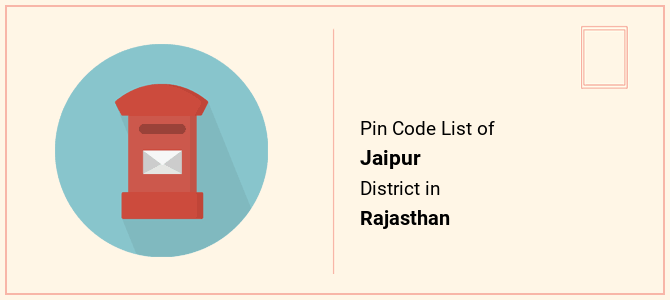 Jaipur district pin code list in Rajasthan