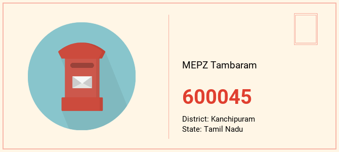 pin code of MEPZ Tambaram in Tamil Nadu