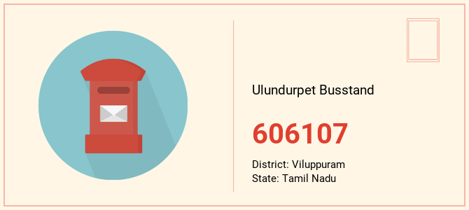 pin code of Ulundurpet Busstand in Tamil Nadu