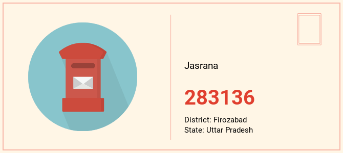 pin code of Jasrana in Uttar Pradesh