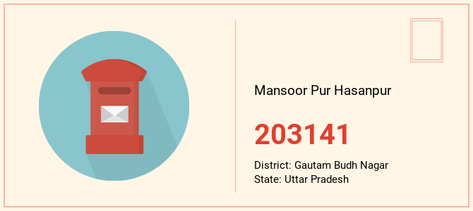 pin code of Mansoor Pur Hasanpur in Uttar Pradesh
