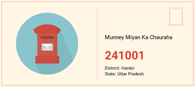 pin code of Munney Miyan Ka Chauraha in Uttar Pradesh