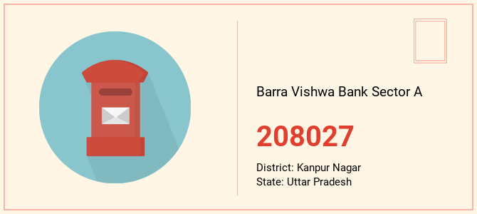 pin code of Barra Vishwa Bank Sector A in Uttar Pradesh