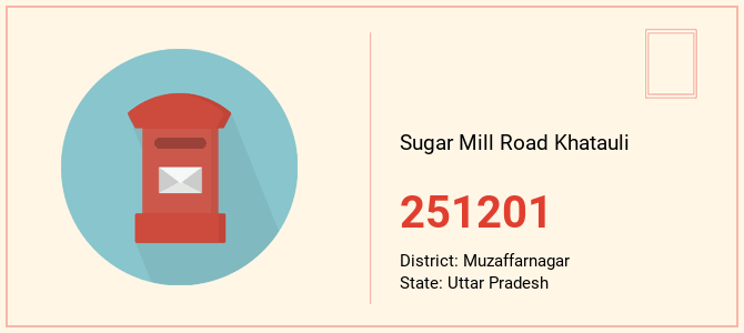 pin code of Sugar Mill Road Khatauli in Uttar Pradesh