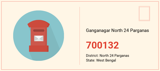 pin code of Ganganagar North 24 Parganas in West Bengal